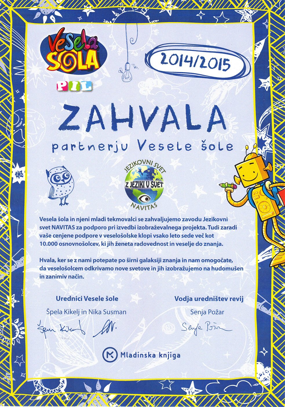 Zahvala-Vesela-šola-za-sodelovanje-Jezikovni-svet-NAVITAS-2015-web